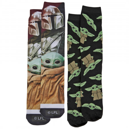 Star Wars The Mandalorian and The Child Grogu Sublimated 2-Pack Socks